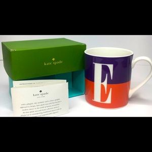NIB Kate Spade “E” Letter Mug